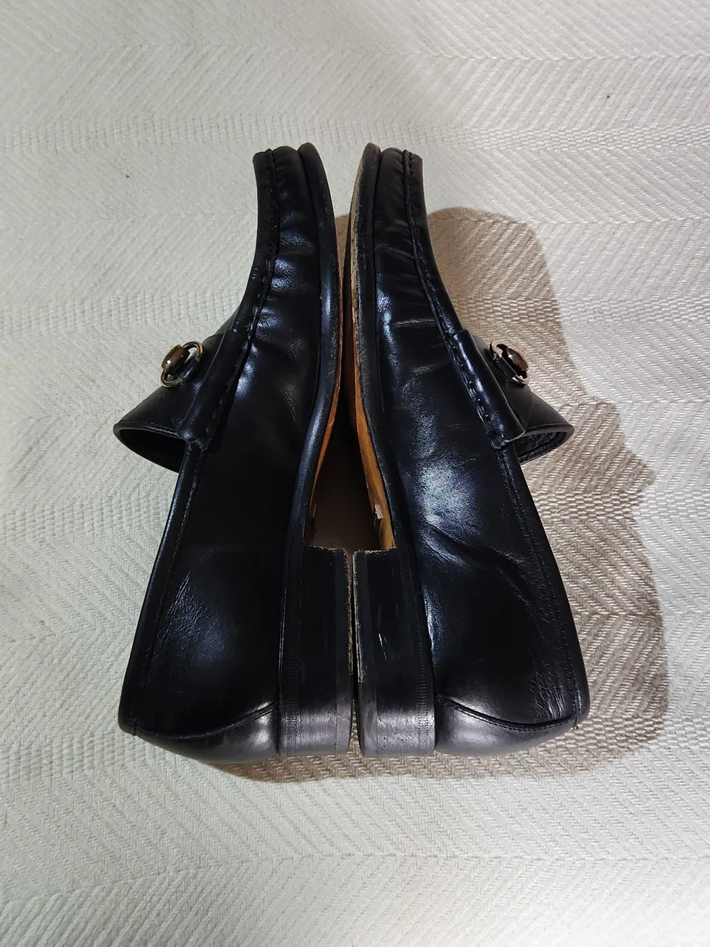 Gucci Black Leather Horsebit Loafers
